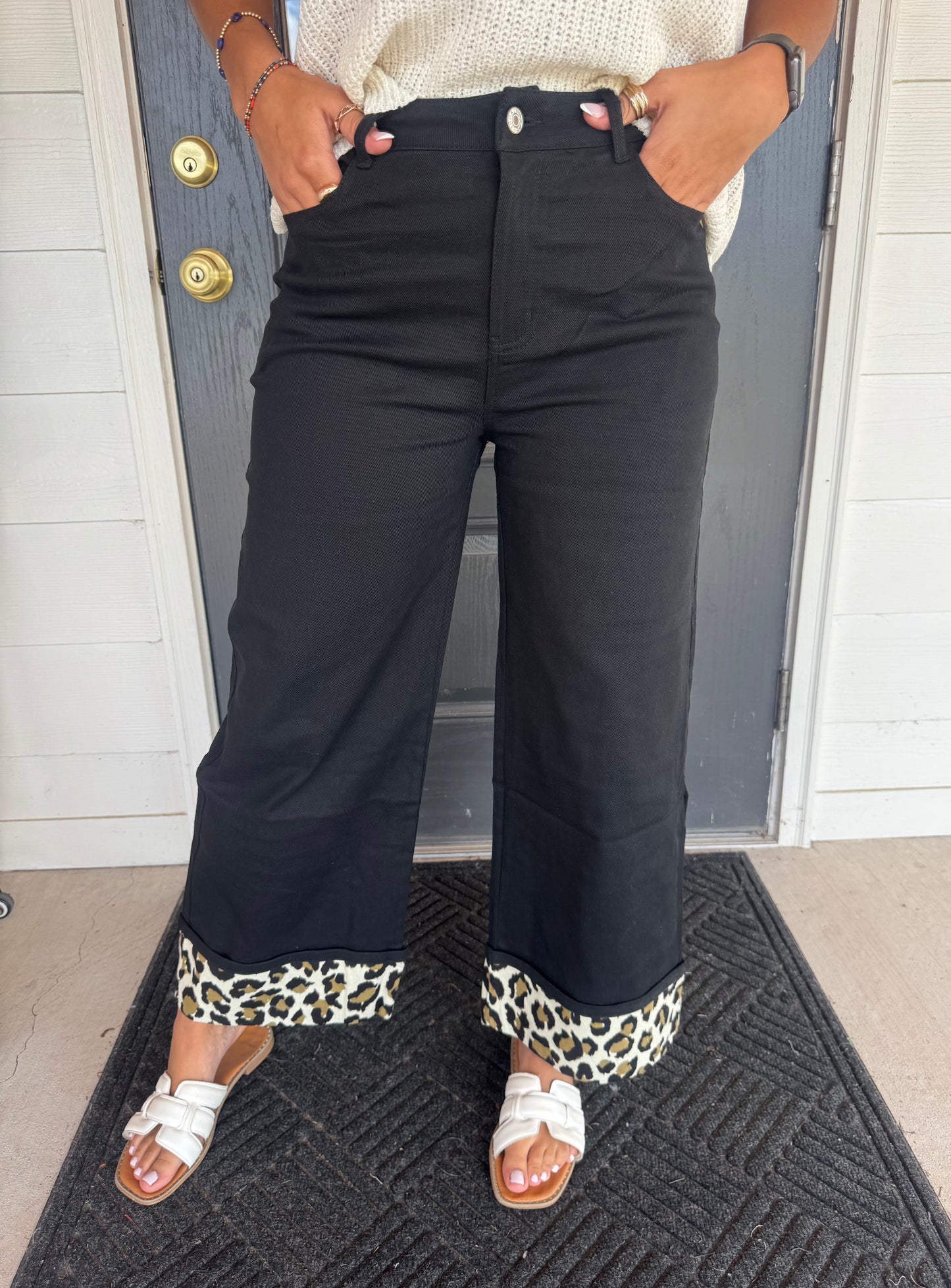 Beatrice Black Leopard Pants