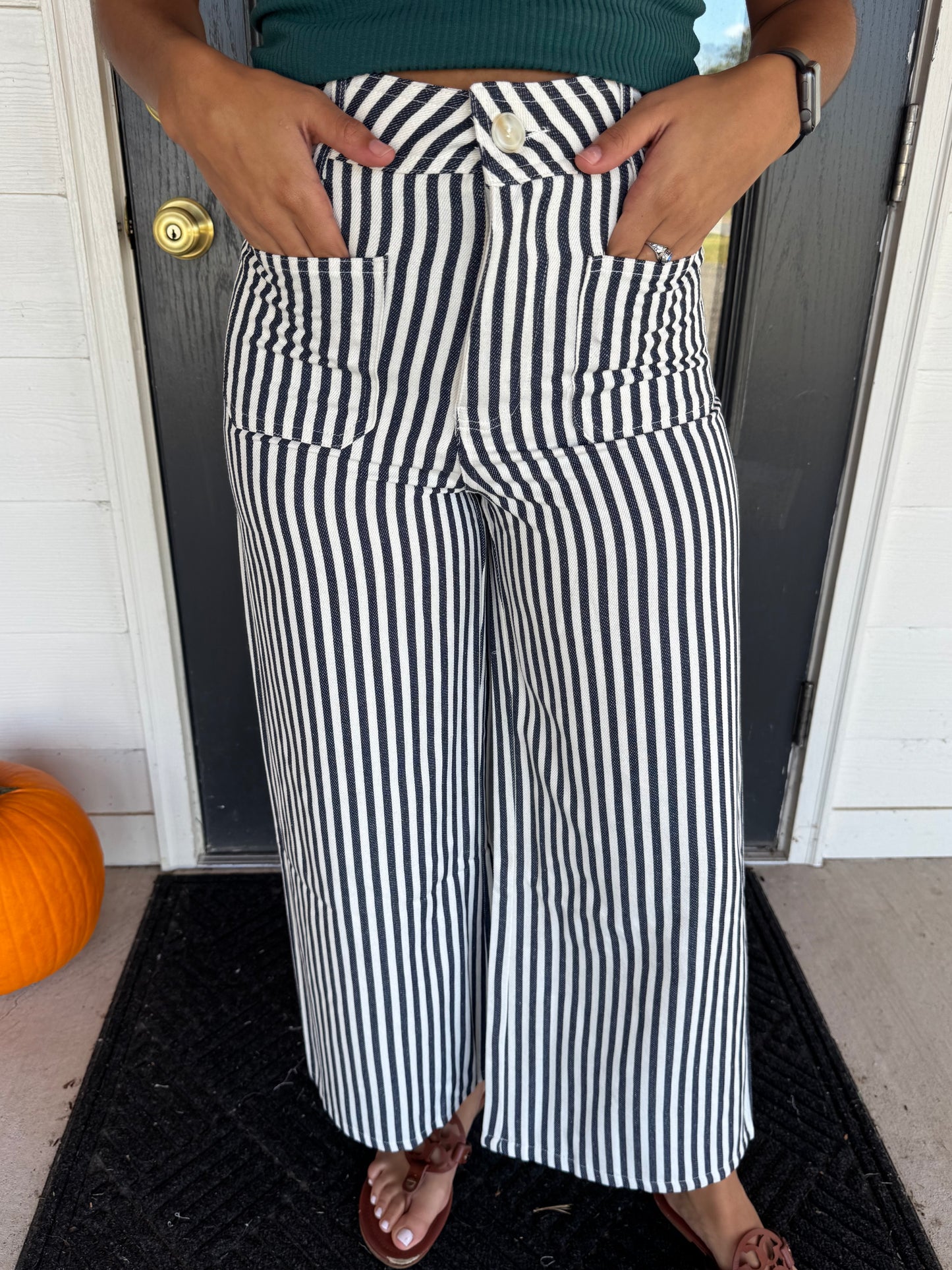 Nora Navy Stripe Pants