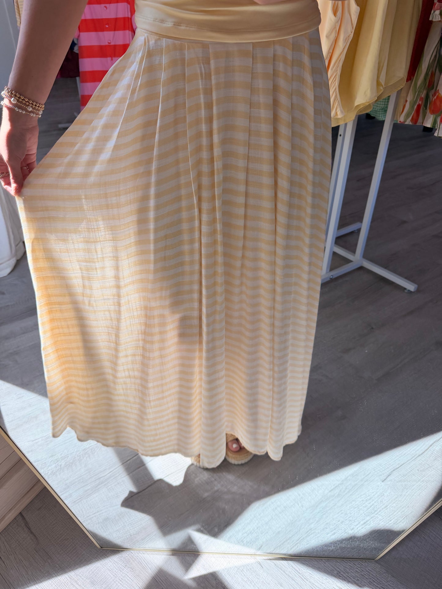 Yara Yellow Stripe Skirt