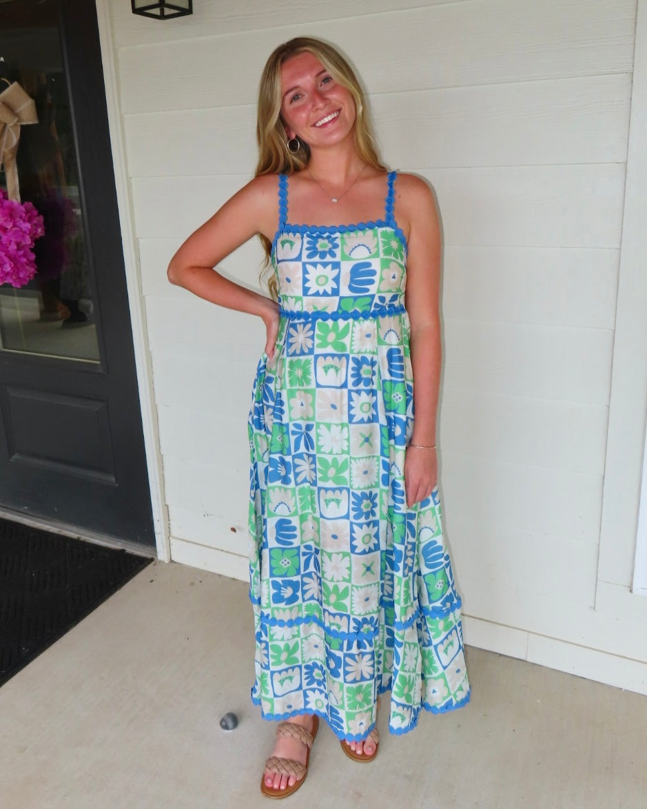 Aria Abstract Midi Dress