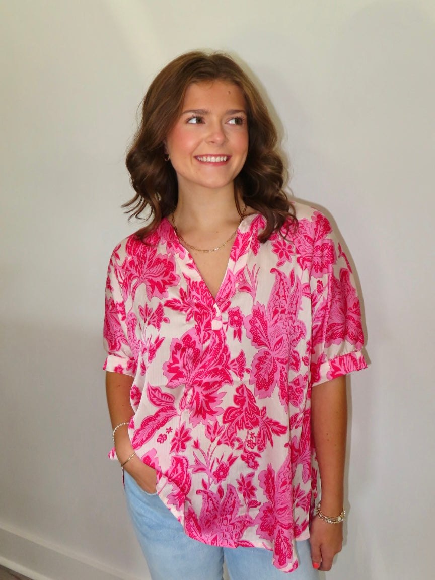 Braley Pink Floral Top