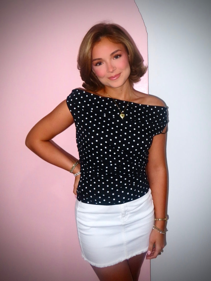 Audrey Polka Dot Top