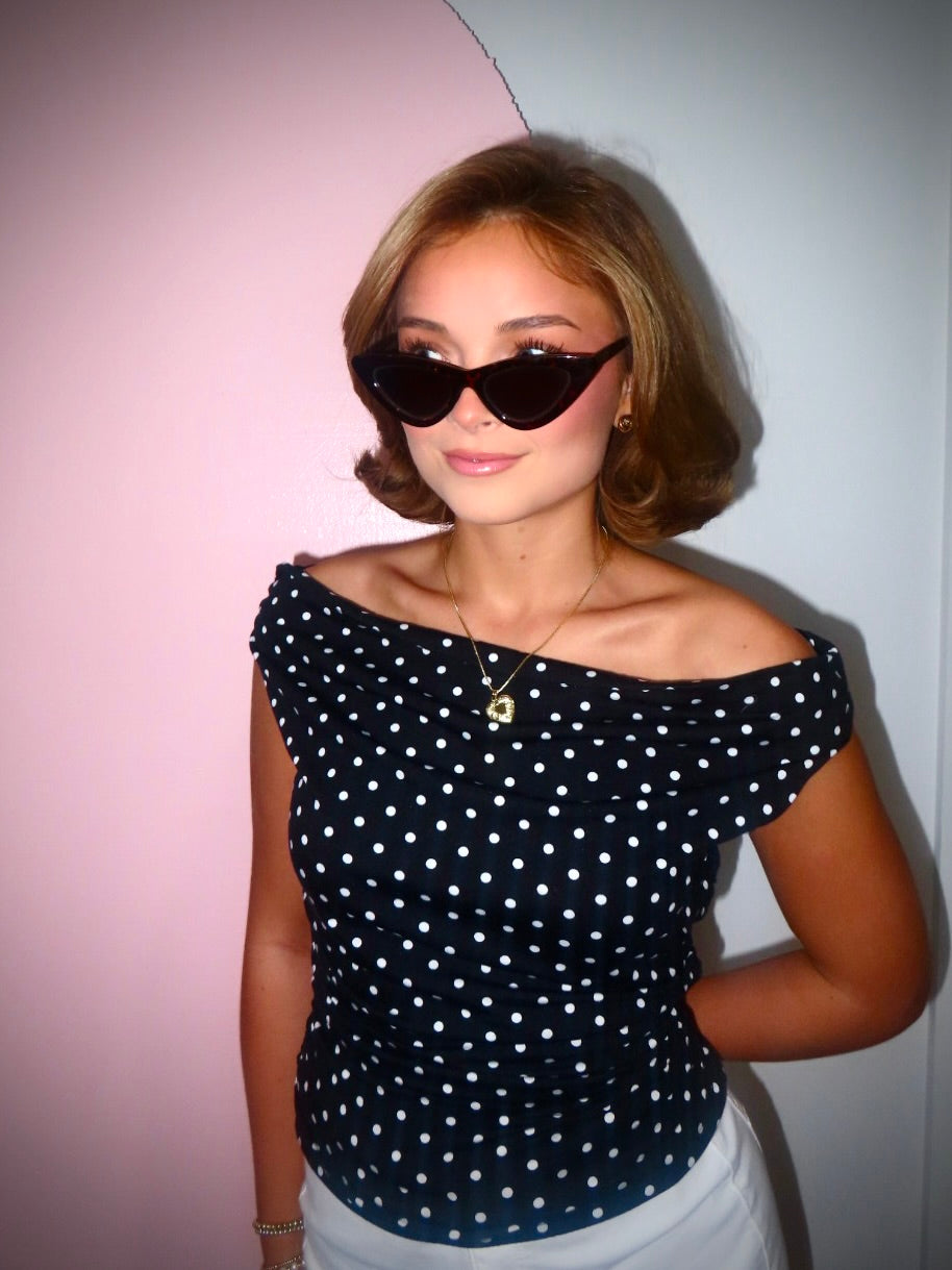 Audrey Polka Dot Top