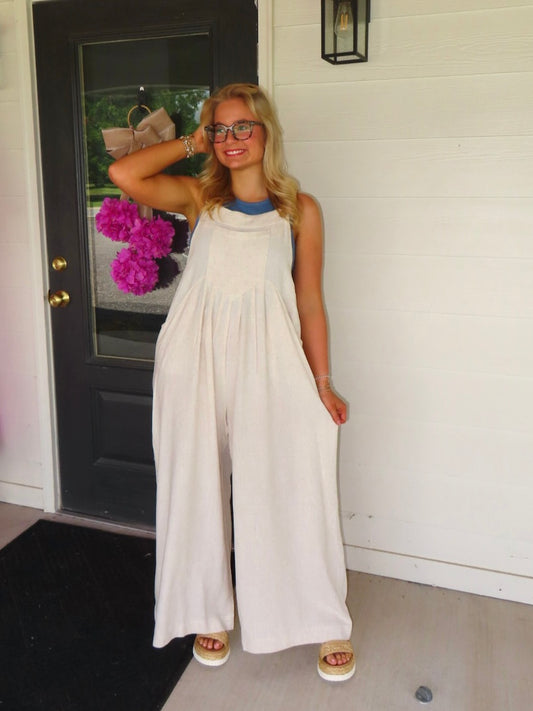 Wendy Wide-Leg Linen Jumpsuit