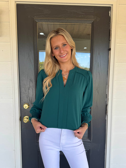 Priya Peacock Long-Sleeve Top