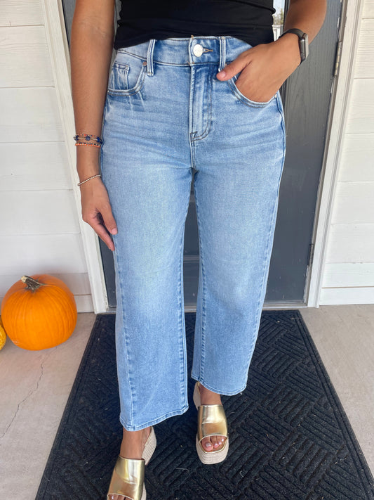 Liana Light High-Rise Crop Barrel Jean