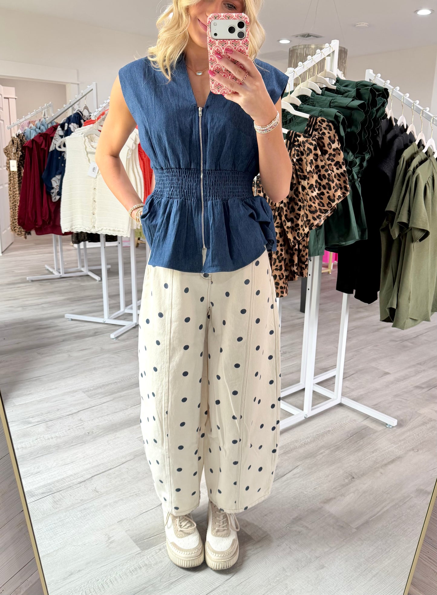 Posie Polka Dot Denim Pants