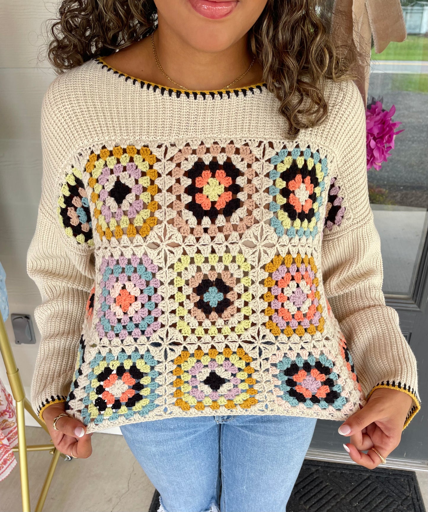 Carmen Crochet Cropped Sweater