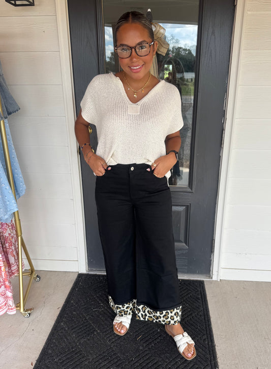 Beatrice Black Leopard Pants