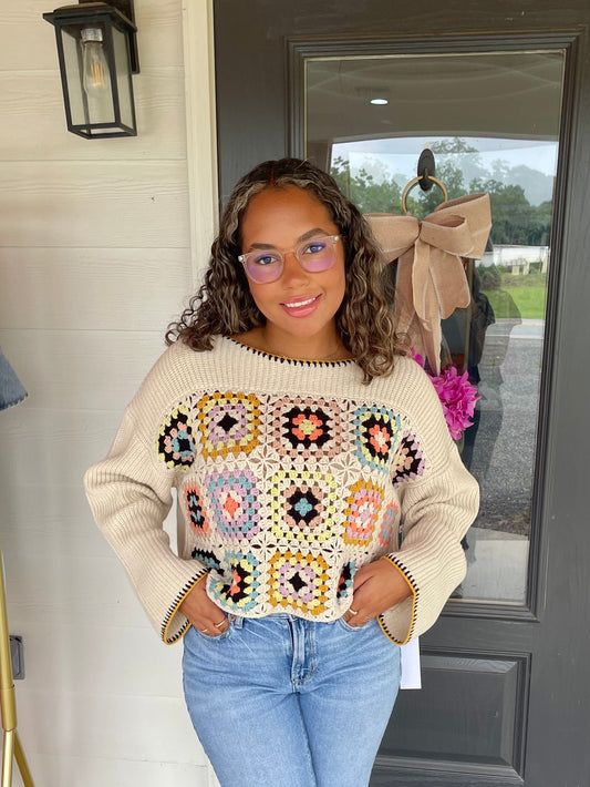 Carmen Crochet Cropped Sweater