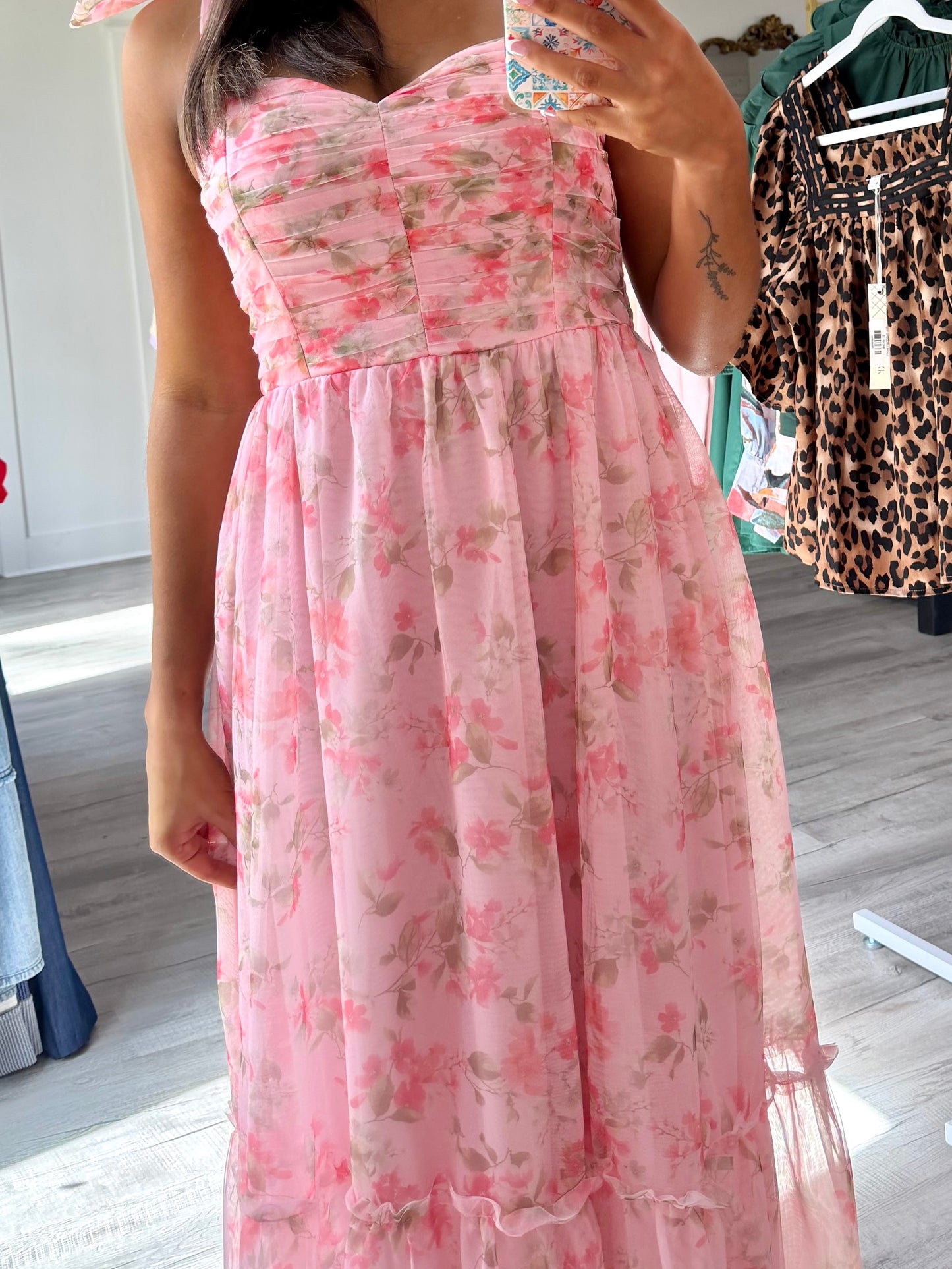 Prudence Pink Floral Midi Dress