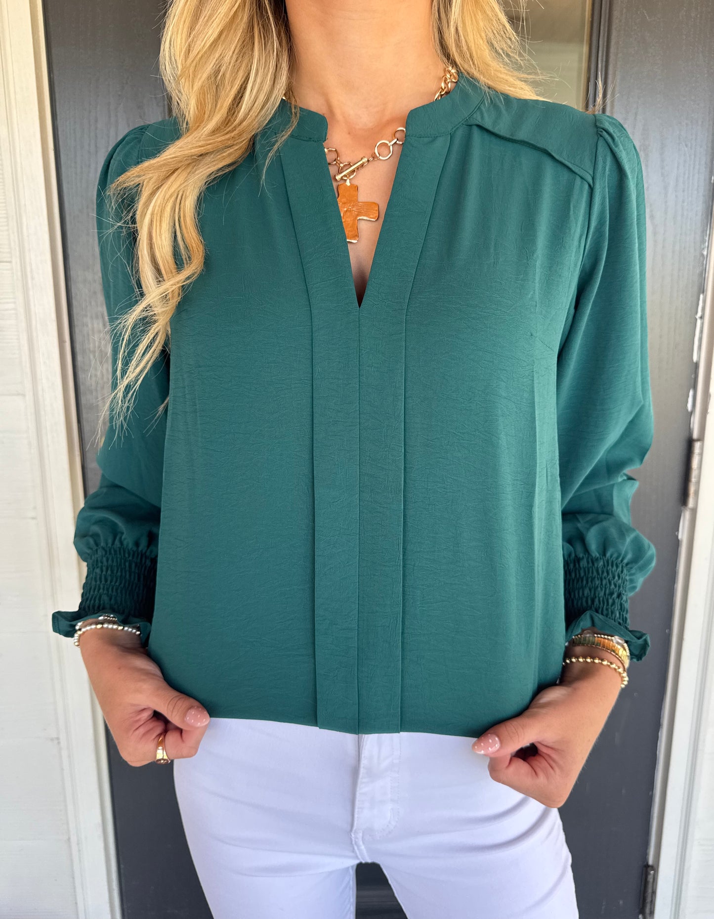 Priya Peacock Long-Sleeve Top