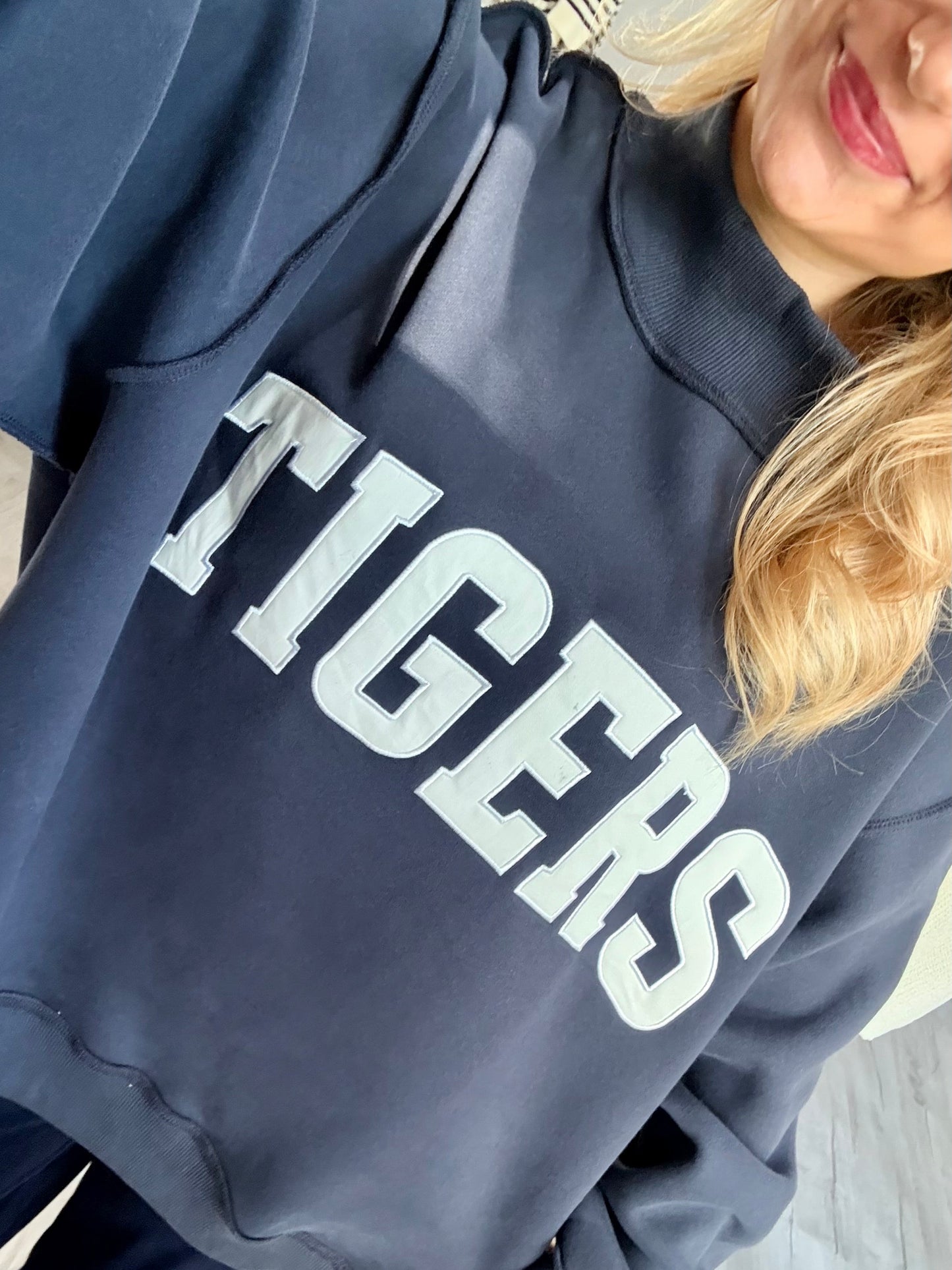 TIGERS Mock-Neck Sweatshirt