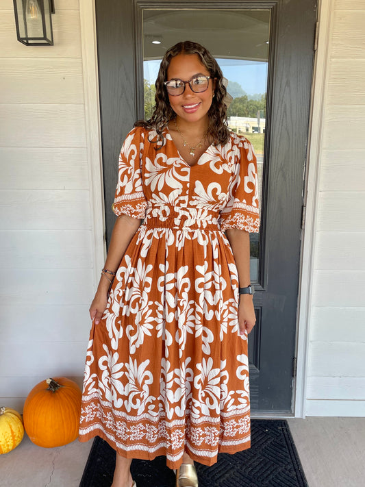 Christina Caramel Midi Dress