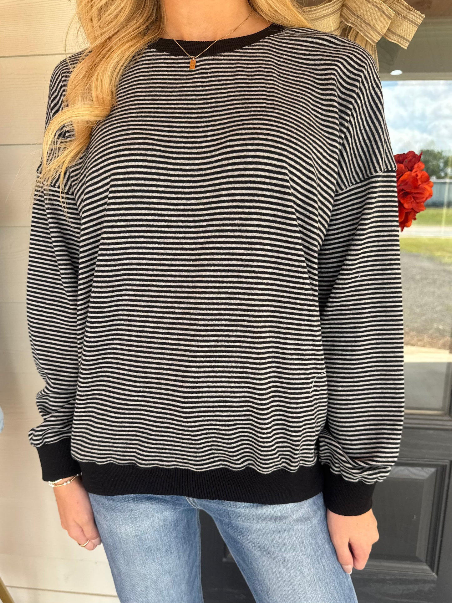 Gemma Grey-Black Oversized Sweatshirt