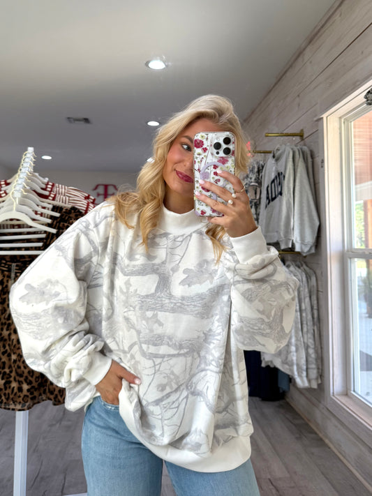Light Camo Mock-Neck Sweatshirt