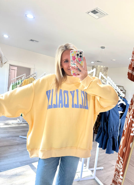 DILLY DALLY Reversible Mock-Neck Sweatshirt