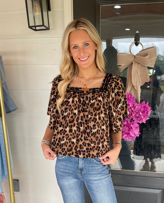 Lucia Leopard Top