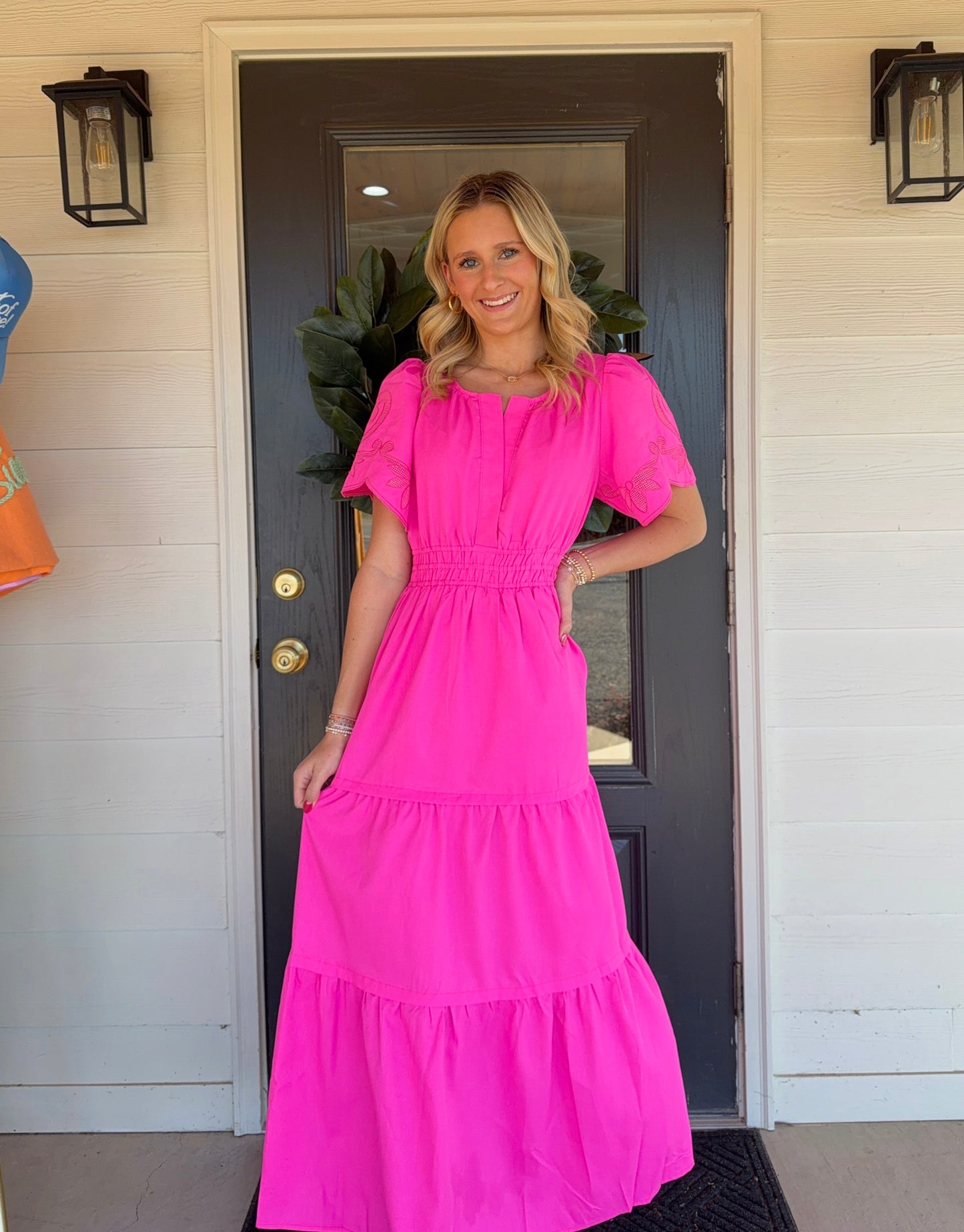 Hanna Hot Pink Maxi Dress
