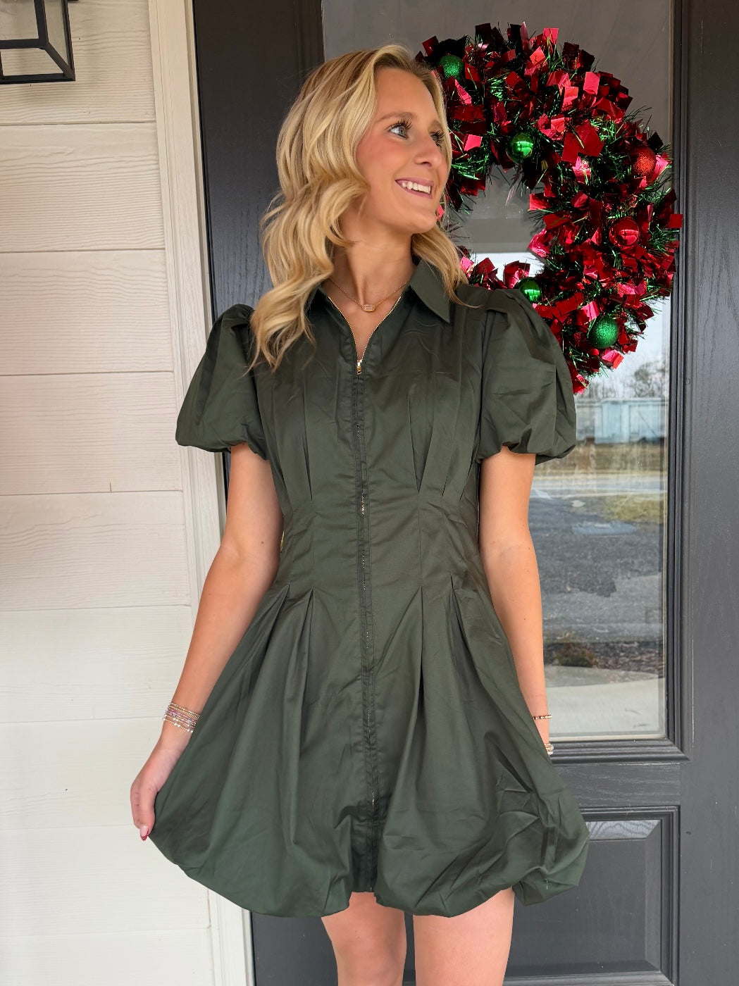 Harmony Hunter Green Mini Dress