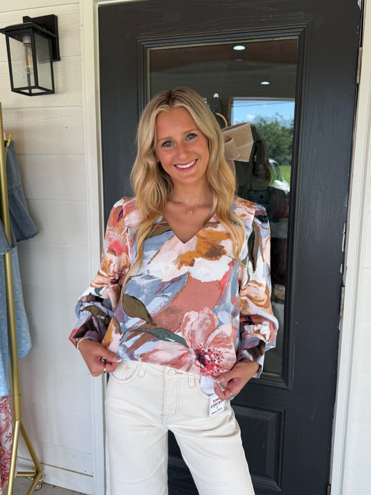 Lena Long Sleeve Floral Blouse
