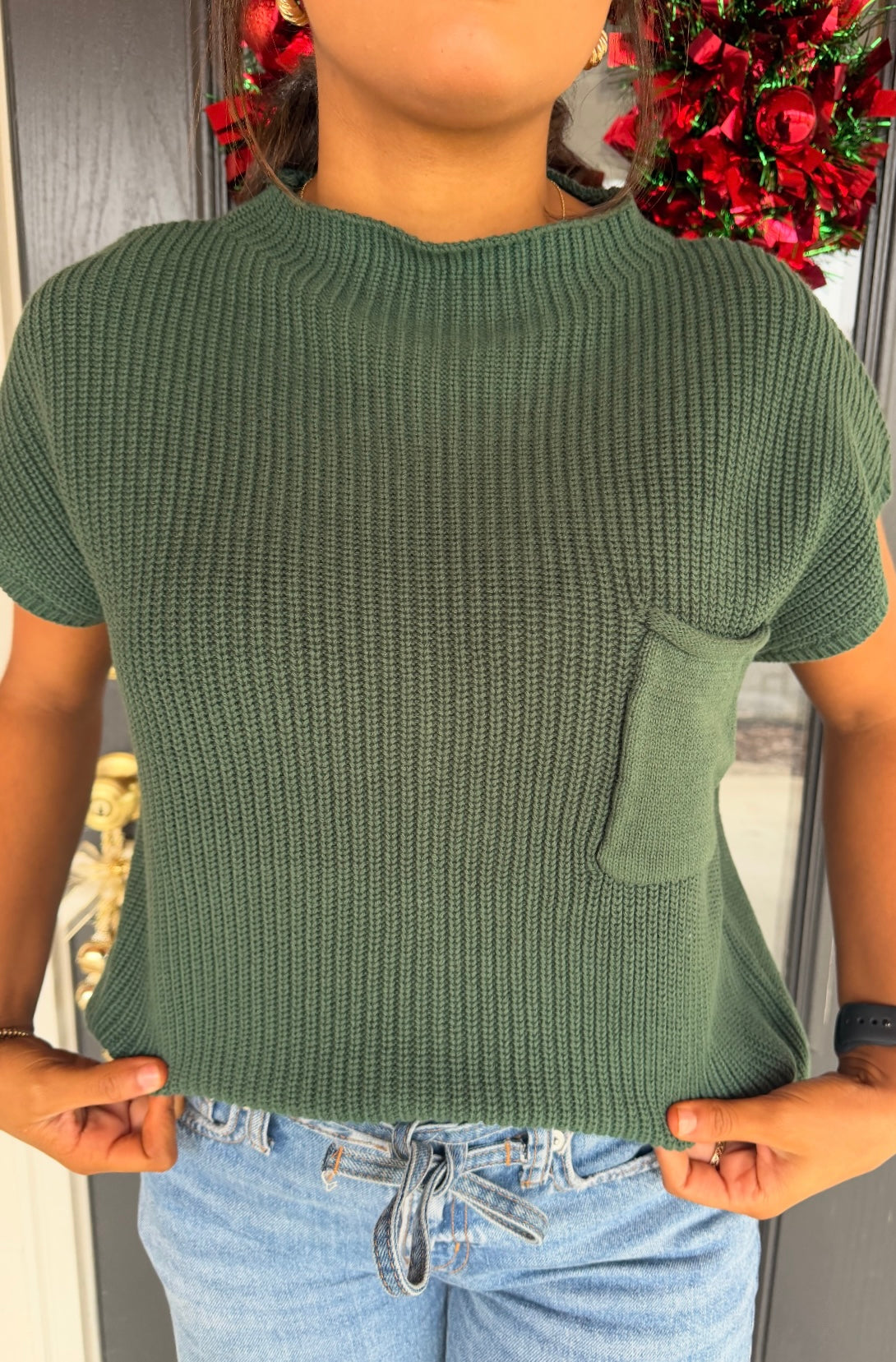 Mae Mock-Neck Sleeveless Sweater
