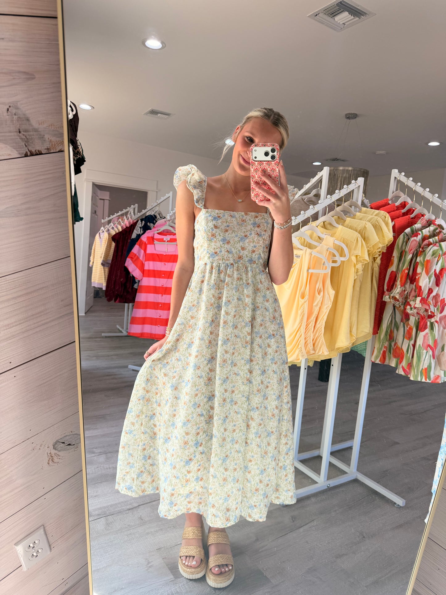 Iona Ivory Floral Midi Dress