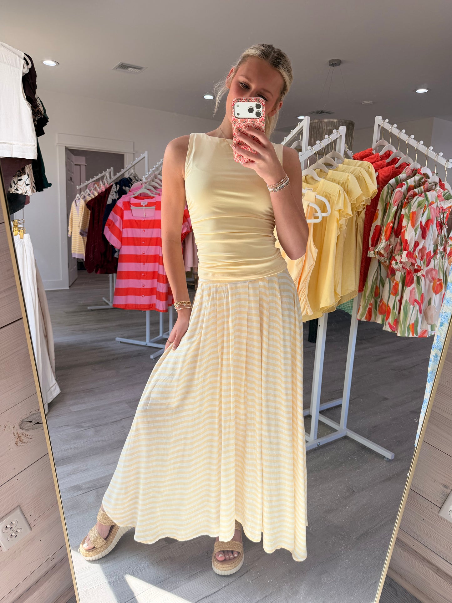 Yara Yellow Stripe Skirt
