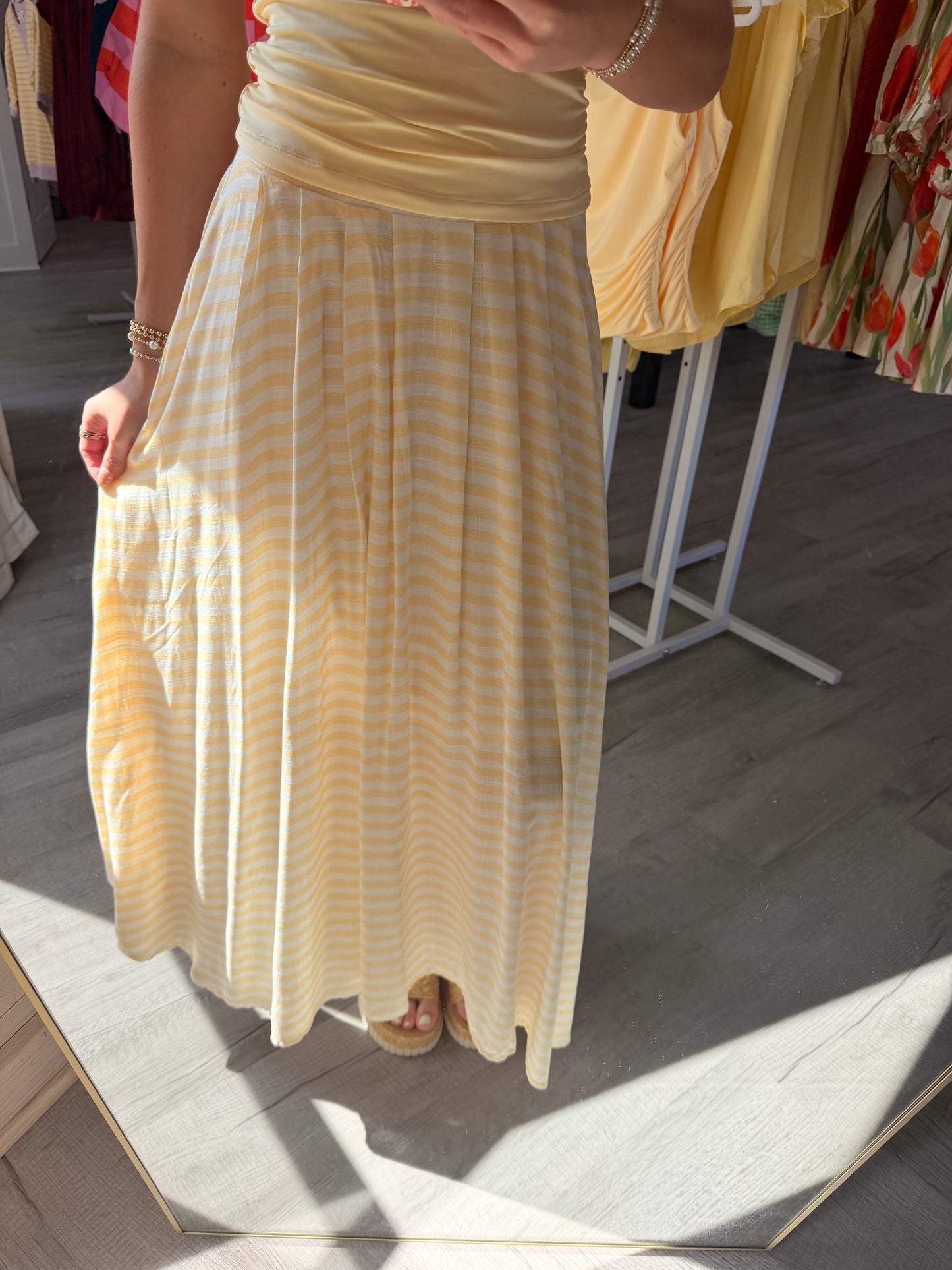 Yara Yellow Stripe Skirt
