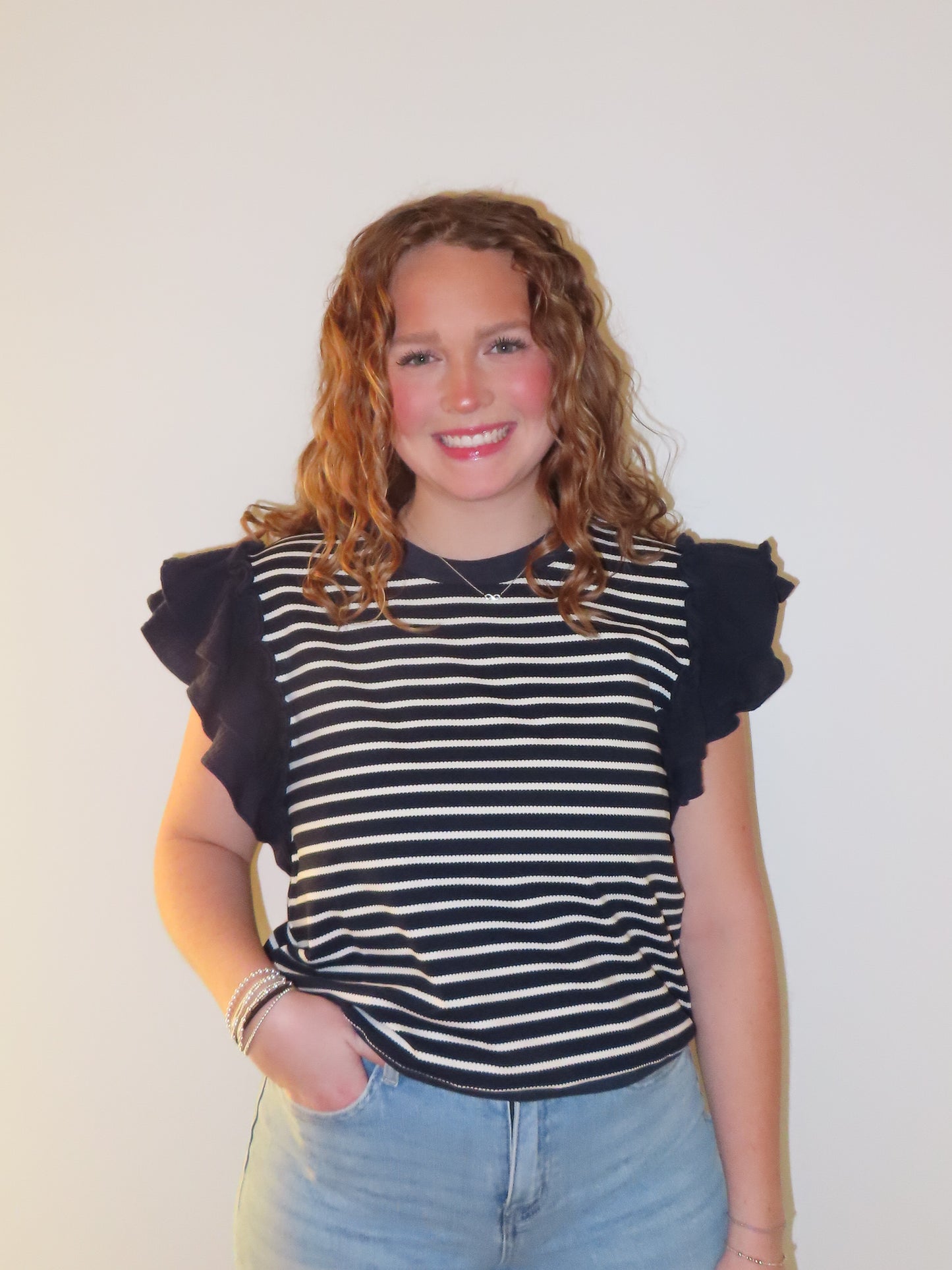 Reese Striped Navy Top