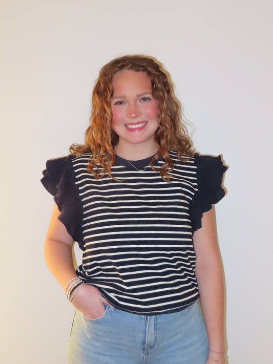 Reese Striped Navy Top