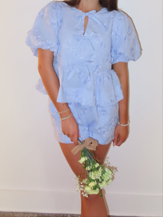 Sophie Blue Floral Shorts