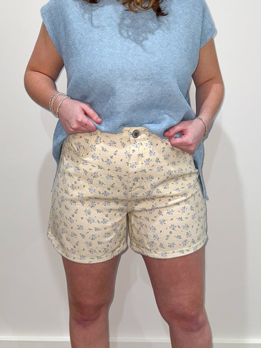 Daisy Floral Denim Shorts
