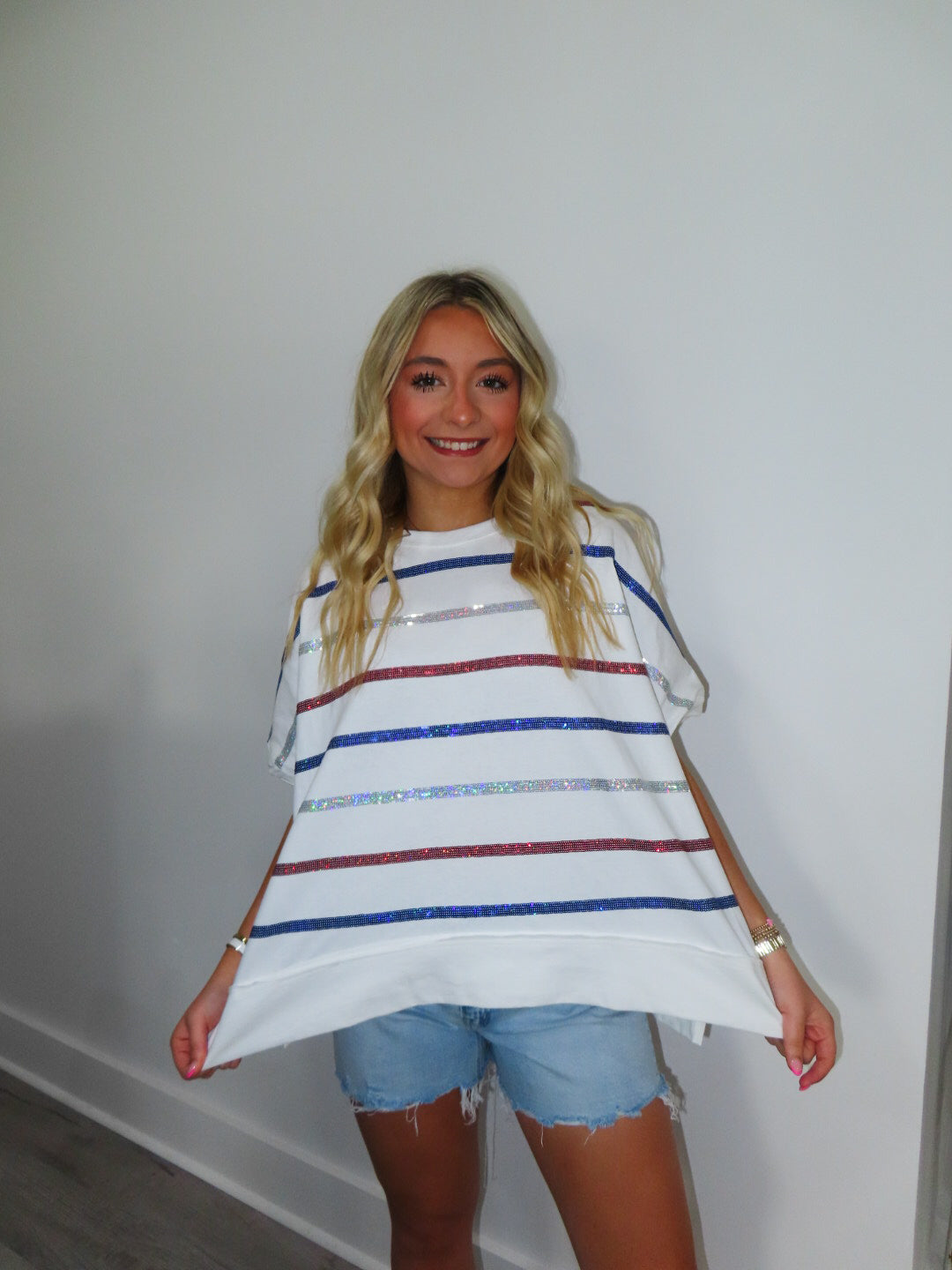 Scarlett Stripe Sequin Top