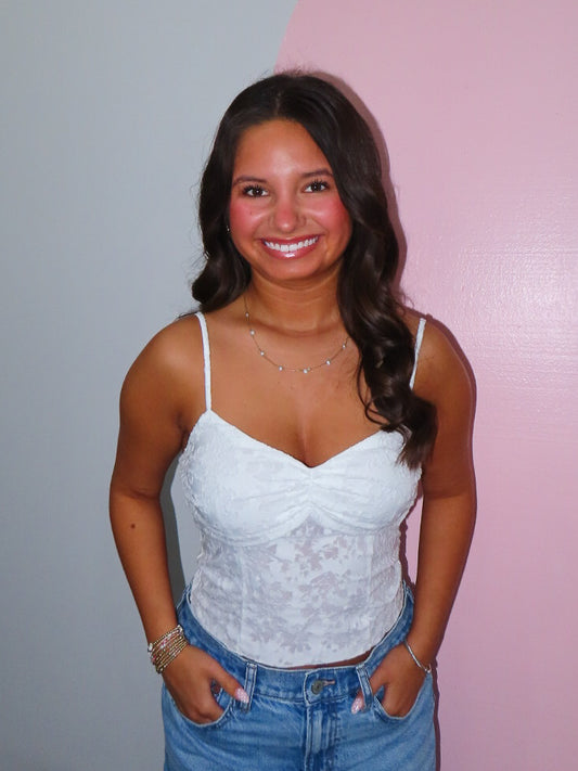 Tori White Cami Top