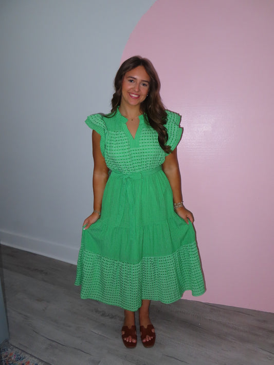 Gwen Green Midi Dress