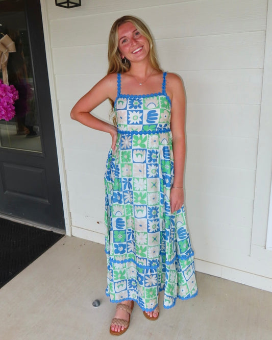 Aria Abstract Midi Dress