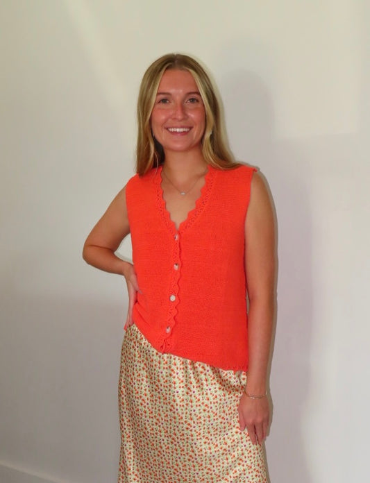 Serena Scalloped Sweater Vest