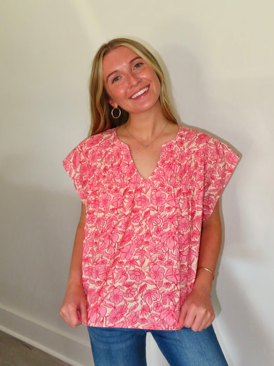 Raquel Red Floral Top