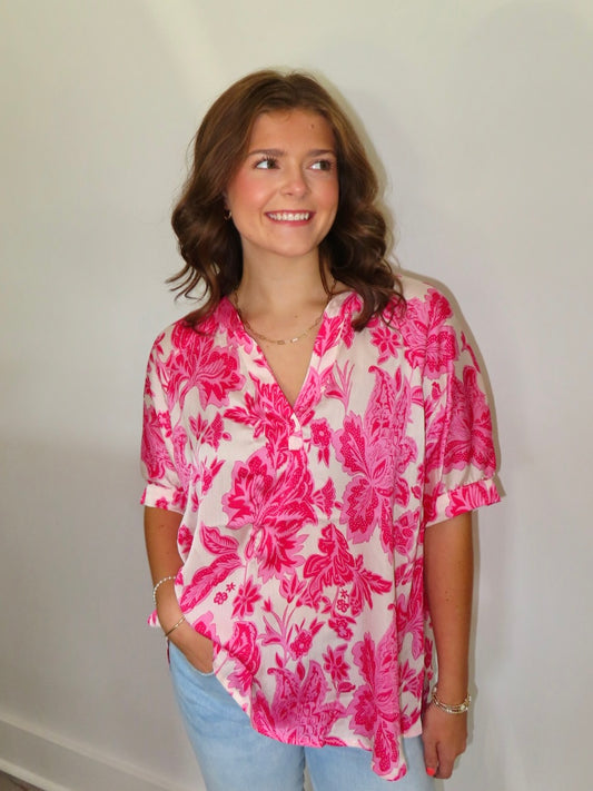 Braley Pink Floral Top