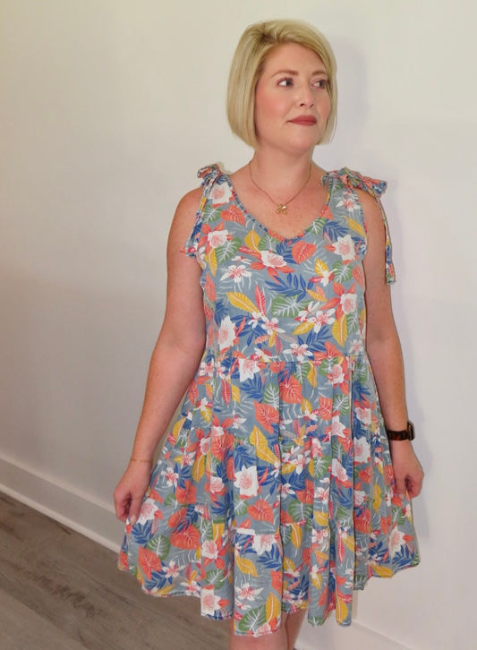 Roxy Chambray Floral Dress