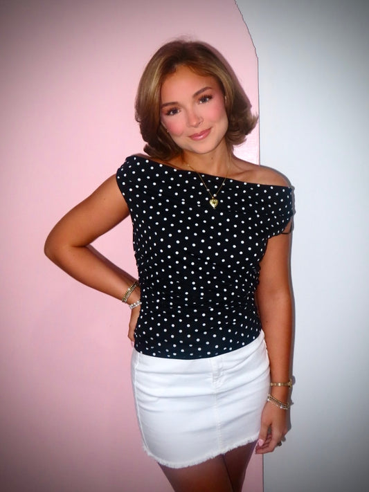 Audrey Polka Dot Top