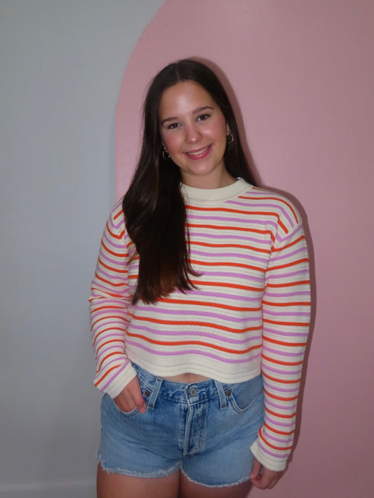 Sam Stripe Crop Sweater