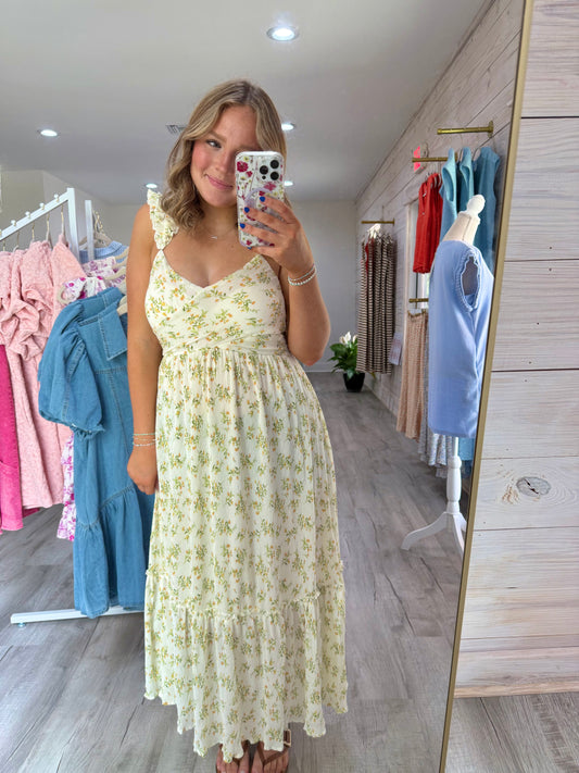 Ivory Floral Maxi Dress